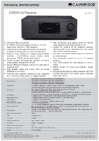Cambridge Audio CXR200 - Technical Specificationss